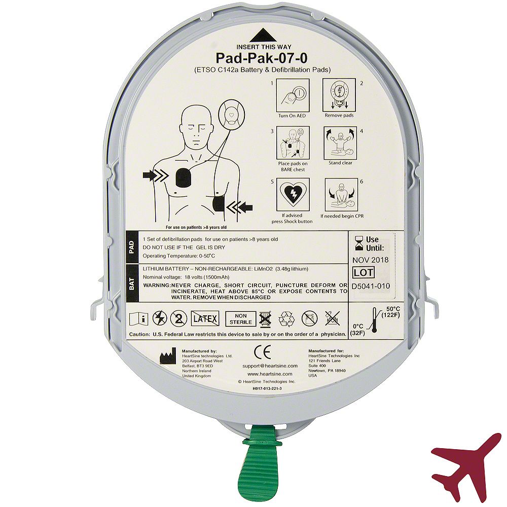 Batterie et électrodes PAD-PAK TSO HeartSine