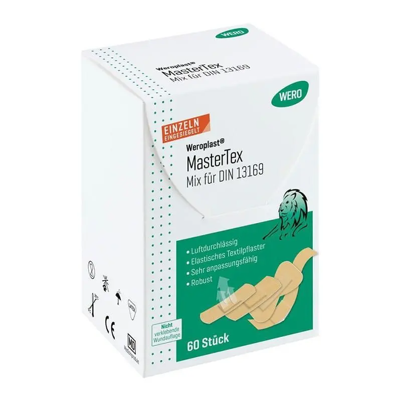 Assortiment de pansements Weroplast® MasterTex Mix pour DIN13169, 60 pcs