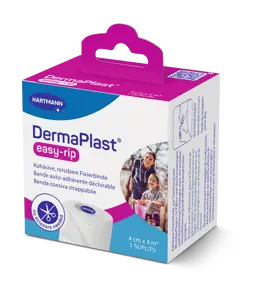 DermaPlast® easy-rip, bande de fixation et de soutien cohésive et déchirable blanc 4 cm x 4 m