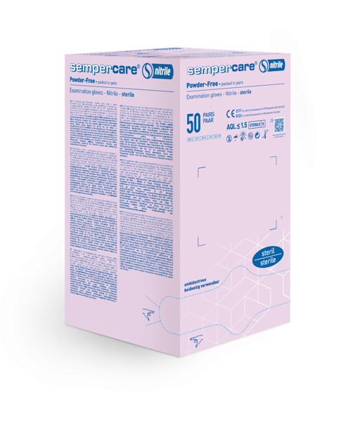 Gants Sempercare® nitrile stérile emballé par 2 pièces S