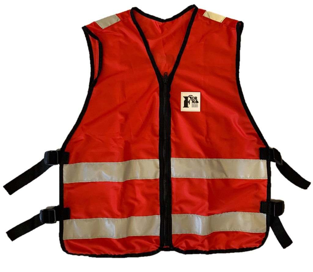 Gilet responsable évacuation rouge sans poche