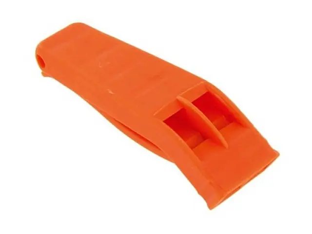 Sifflet d'urgence « Perry » en plastique orange