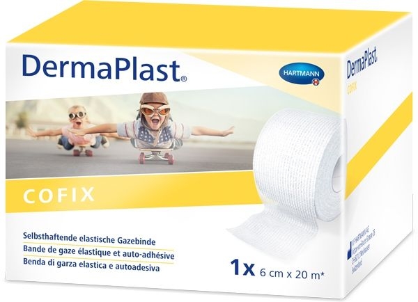 DermaPlast® CoFix Bande auto-adhésive blanche, rouleau économique, en boîte 20 m x 6 cm