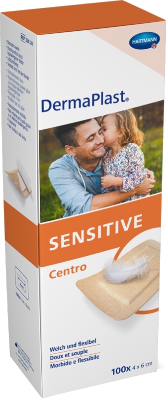 DermaPlast® Sensitive couleur chair Centro, pansement central 6 x 4 cm
