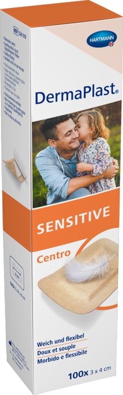 DermaPlast® Sensitive couleur chair Centro, pansement central 3 x 4 cm