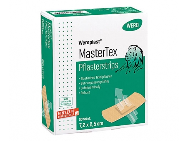Strips de pansement Weroplast® MasterTex, 7.2 x 2.5 cm, 50 pièces