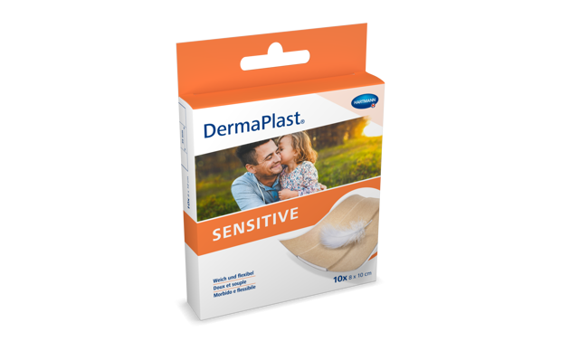 DermaPlast® Sensitive couleur chair pansement rapide, découpable 8 x 10 cm
