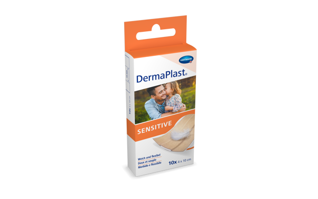 DermaPlast® Sensitive couleur chair pansement rapide, découpable 4 x 10 cm