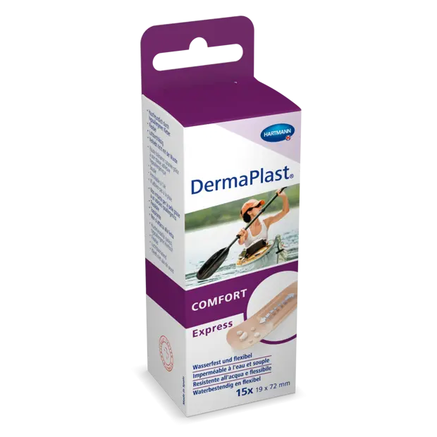 DermaPlast® Comfort Pansement adhésif Express, strips en emballage individuel 19 mm x 72 mm