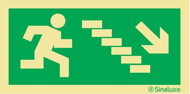 Signalisation Sortie avec escaliers en bas droite