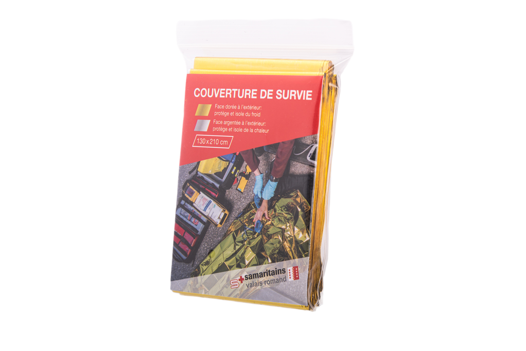 Couverture de survie or/argent - 130 x 210 cm
