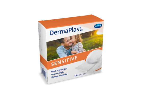 DermaPlast® Sensitive blanc pansement rapide, découpable 5 m x 4 cm, blanc