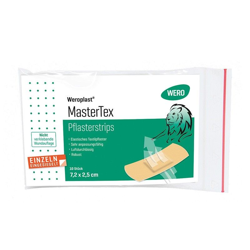 Strips de pansement Weroplast® MasterTex, 7.2 x 2.5 cm, 10 pièces