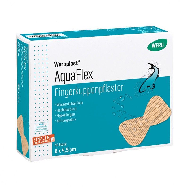 Pansement pour extrémités de doigts Weroplast® AquaFlex, 8 x 4.5 cm, 50 pces