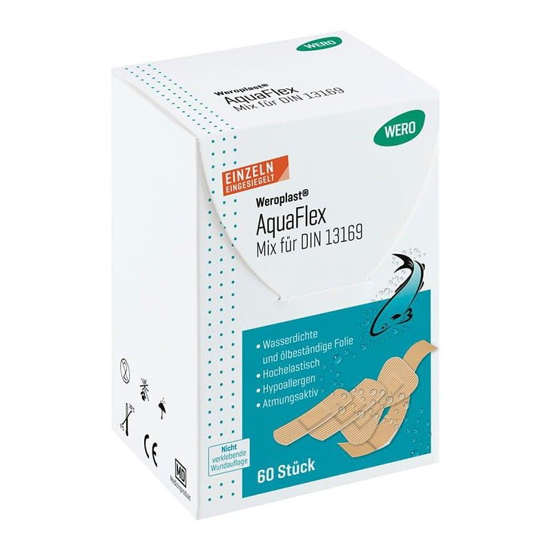 Assortiment de pansements Weroplast® AquaFlex Mix pour DIN13169, 60 pces