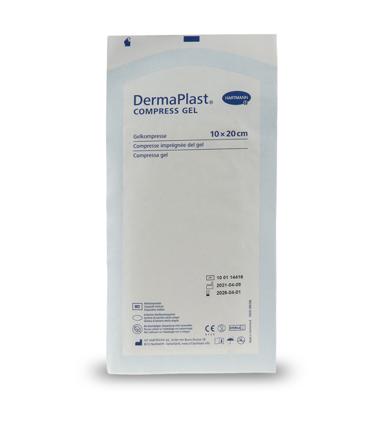 Comprigel DermaPlast® Compress Gel compresse enduite stérile, emballage individuel 10 x 20 cm - 1 pièce