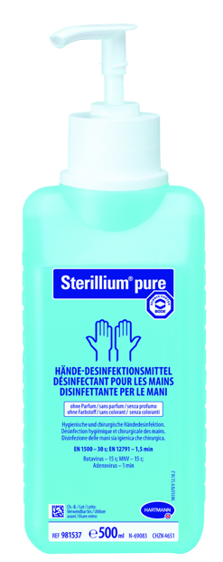 Sterillium® pure Désinfection des mains 500 ml avec pompe