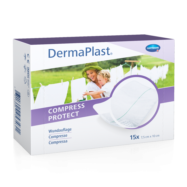 Compresses Protect multicouches DermaPlast® 7.5 x 10cm, 15 pièces