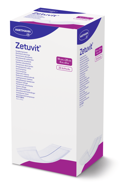 Compresses stériles Zetuvit® 10 x 20 cm, 25 pièces
