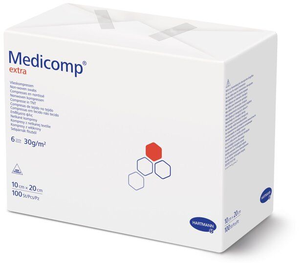 Compresses non stériles Medicomp® extra 6 plis 10 x 20 cm, 100 pièces