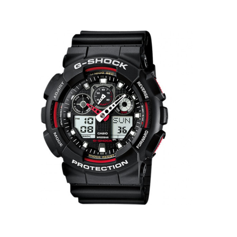 Montre G-Shock Classic GA-100, noir/rouge