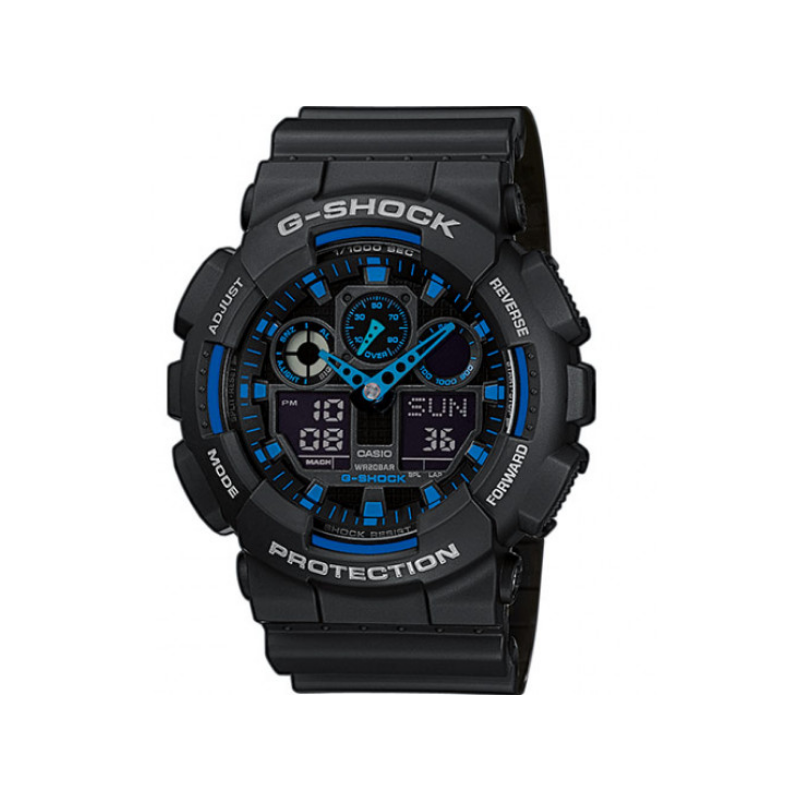 Montre G-Shock Classic GA-100, noir/bleu