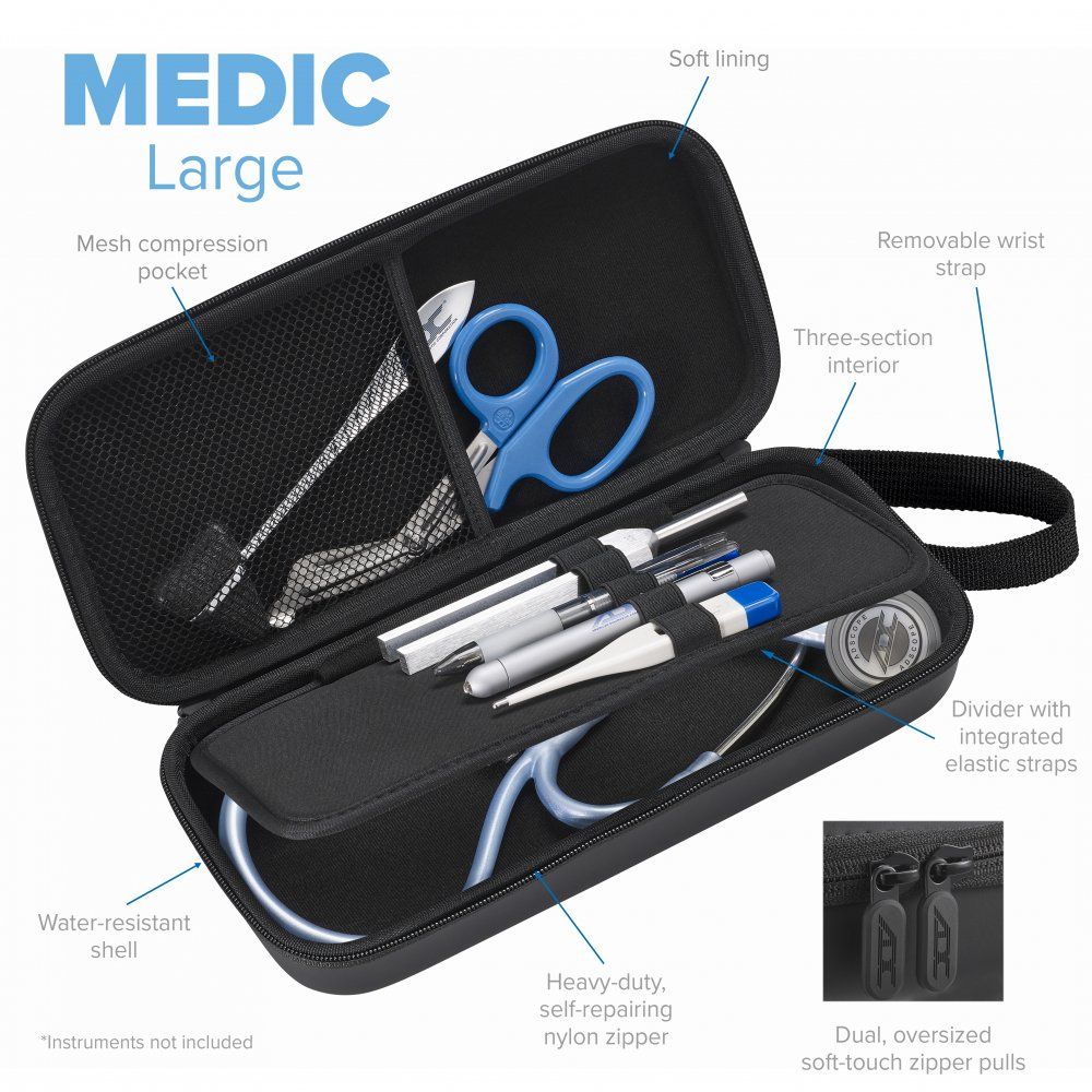 Pochette pour instruments rigide MEDIC Case, noir, vide, taille L