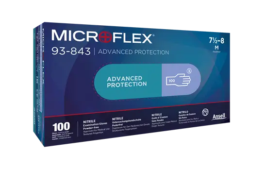 Gants en nitrile Supreno, Microflex, texturés hypoallergéniques – Boîte de 100 pièces, taille S