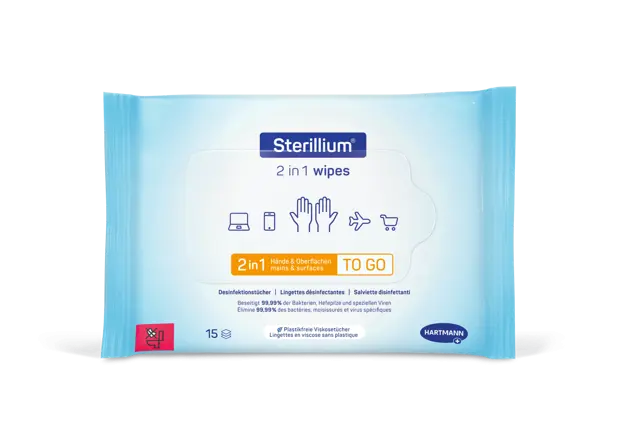 Sterillium lingettes désinfectantes 2in1 wipes à 15 lingettes