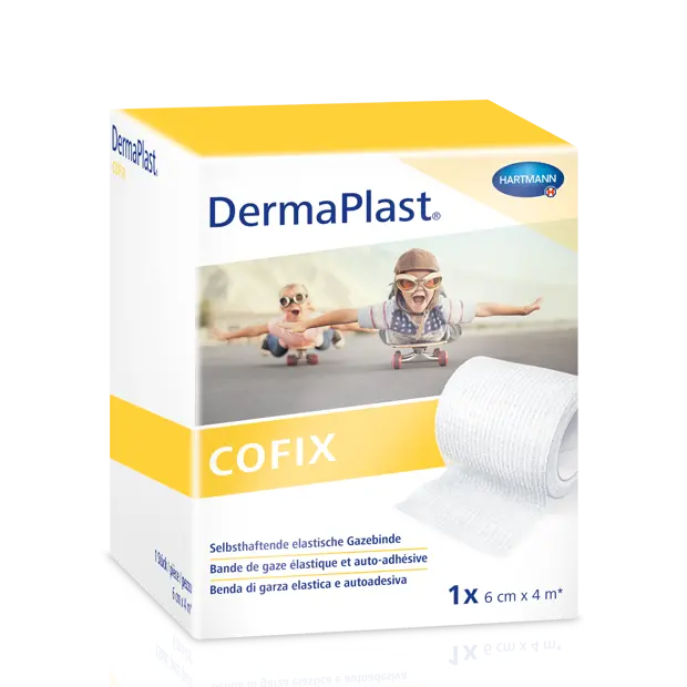 DermaPlast® CoFix Bande auto-adhésive blanche, en boîte 4 m x 6 cm
