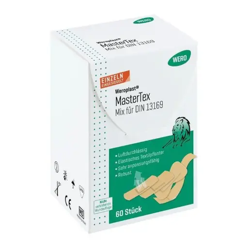 [150275] Assortiment de pansements Weroplast® MasterTex Mix pour DIN13169, 60 pcs