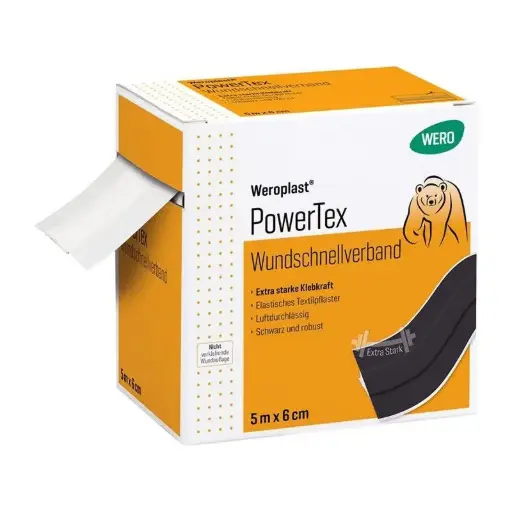 [160708] Pansement rapide Weroplast® BlackPower, 5 m x 6 cm