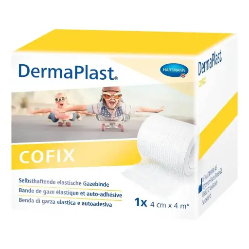 [434720] DermaPlast® CoFix Bande auto-adhésive blanche, en boîte 4 m x 4 cm