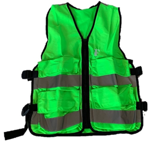 [GIL_EVAC_S/M] Gilet d'évacuation vert avec 4 poches, S - M