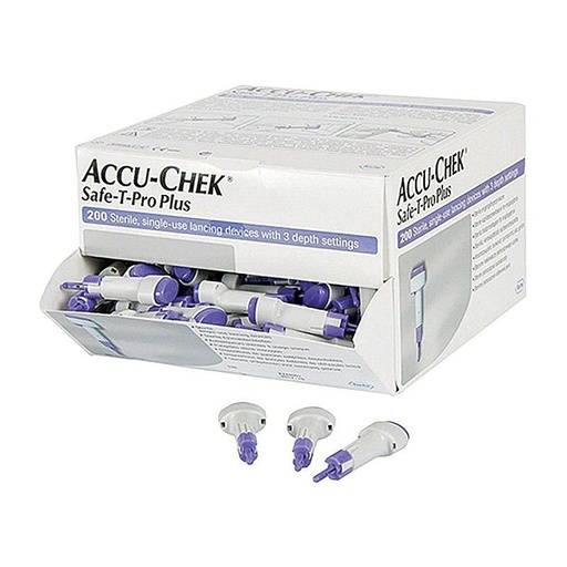[03.603.539.150/200] Autopiqueurs Accu-Chek Safe-T-Pro Plus, 200 pces.