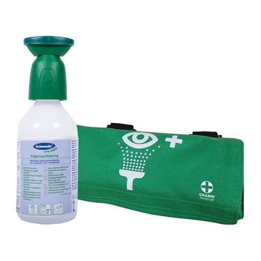 [500.000.02501] Bouteille de rinçage oculaire NaCl, 250 ml, incl. étui