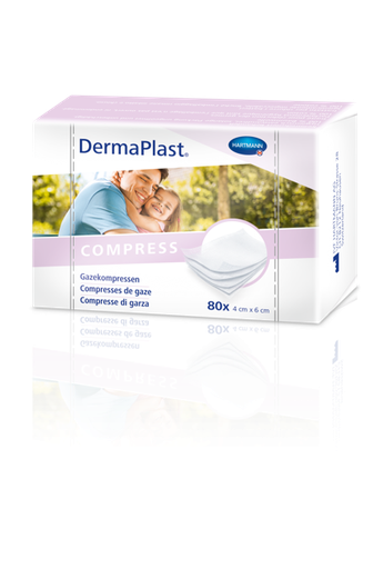 [214010] Compresses de gaze DermaPlast®  4 x 6 cm, 80 pièces