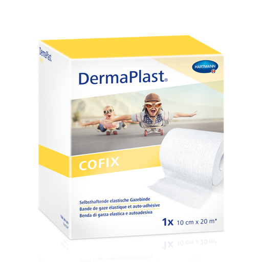 [434850] DermaPlast® CoFix Bande auto-adhésive blanche, rouleau économique, en boîte 20 m x 10 cm