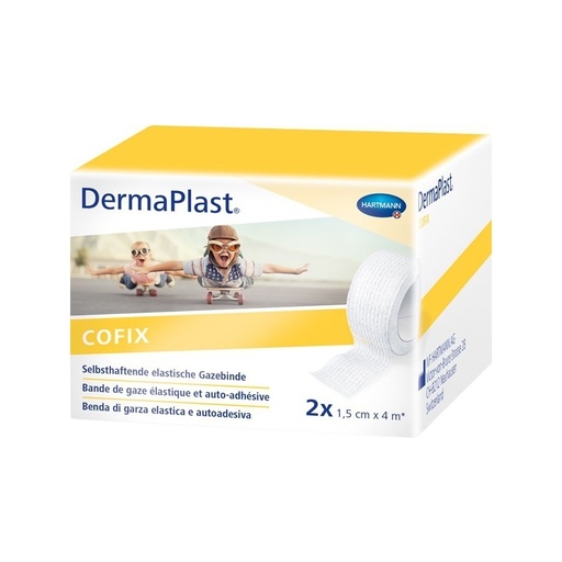[434710] DermaPlast® CoFix Bande auto-adhésive blanche, en boîte 4 m x 1.5 cm