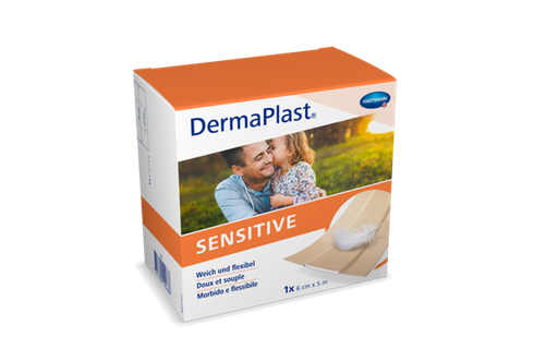 [524680] DermaPlast® Sensitive couleur chair pansement rapide, découpable 5 m x 6 cm