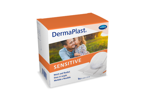 [524080] DermaPlast® Sensitive blanc pansement rapide, découpable 5 m x 6 cm, blanc