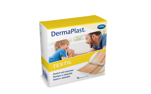 [522470] DermaPlast® Textil Pansement adhésif, rapide, découpable, 5 m x 4 cm