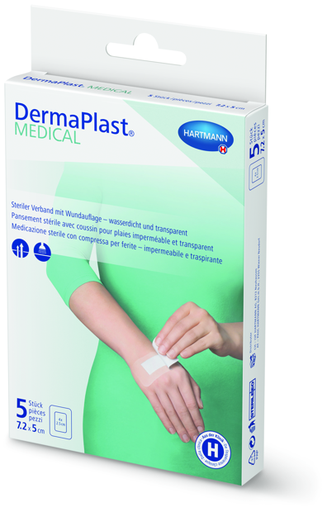 [531420] DermaPlast® Medical Pansement transparent stérile avec coussin absorbant 7.2 x 5cm