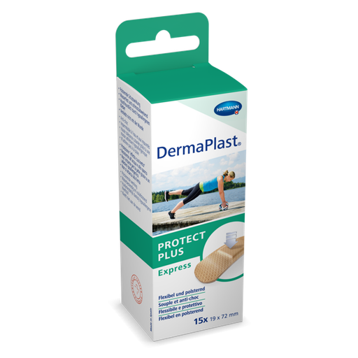 [522850] DermaPlast® Protect Plus pansement adhésif Express, strips en emballage individuel 19 mm x 72 mm