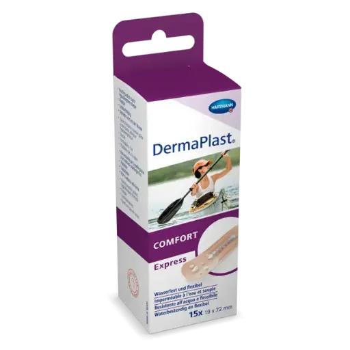 [535829] DermaPlast® Comfort Pansement adhésif Express, strips en emballage individuel 19 mm x 72 mm