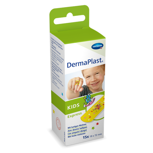 [523750] DermaPlast® Kids Pansements pour enfants Express, strips en emballage individuel 19 x 72 mm
