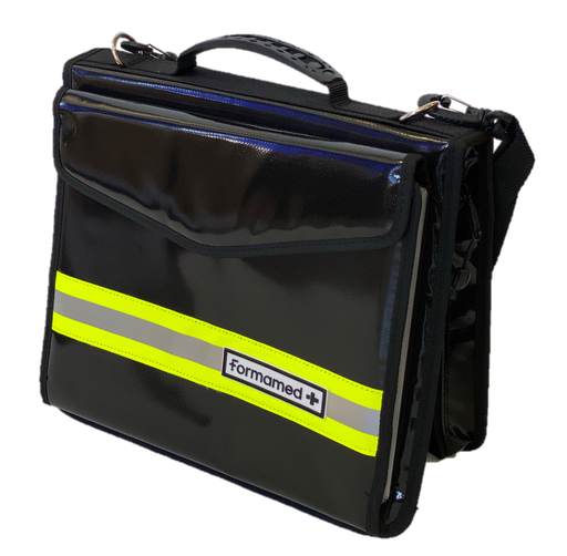 [772090/N] Porte-Documents PVC noir, avec soufflet en nylon