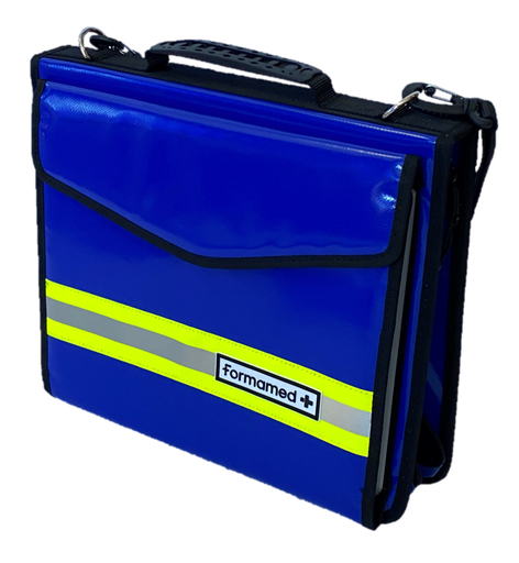 [772090/B] Porte-Documents PVC bleu, avec soufflet