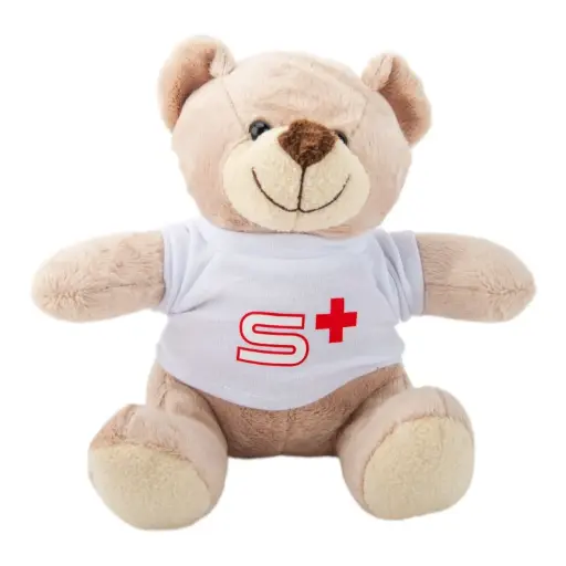 [MBW16006|S+] Ourson MiniFeet® Bear Siggi vêtu d'un T-Shirt blanc S+