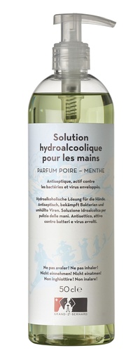 [2551] MORAND SOLUTION HYDRO-ALCOOLIQUE pour les mains poire menthe 50cl